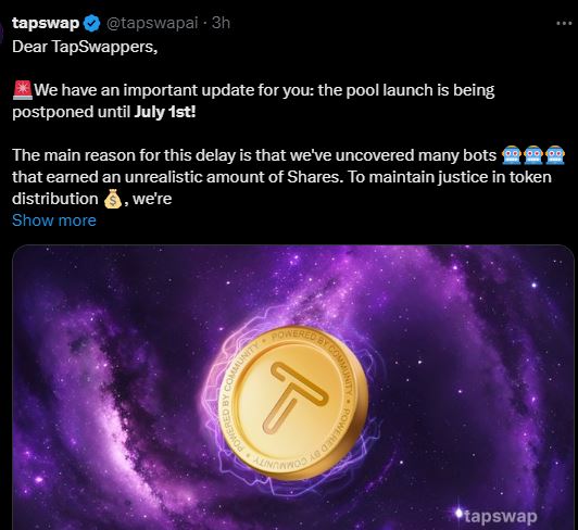 Tapswap Coin Launch Date July 1st, 2024